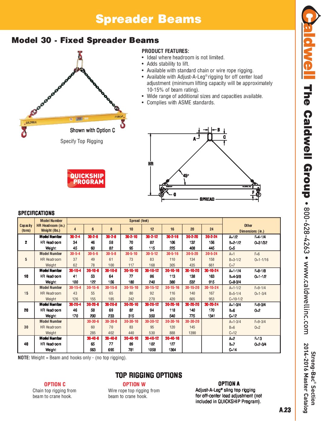 Caldwell STRONG BAC Fixed Spreader Beam